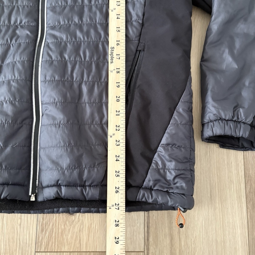 New Balance Puffer Jacket Fleece Lined Hooded Full Zip Black Mens Size Medium - Picture 3 of 8